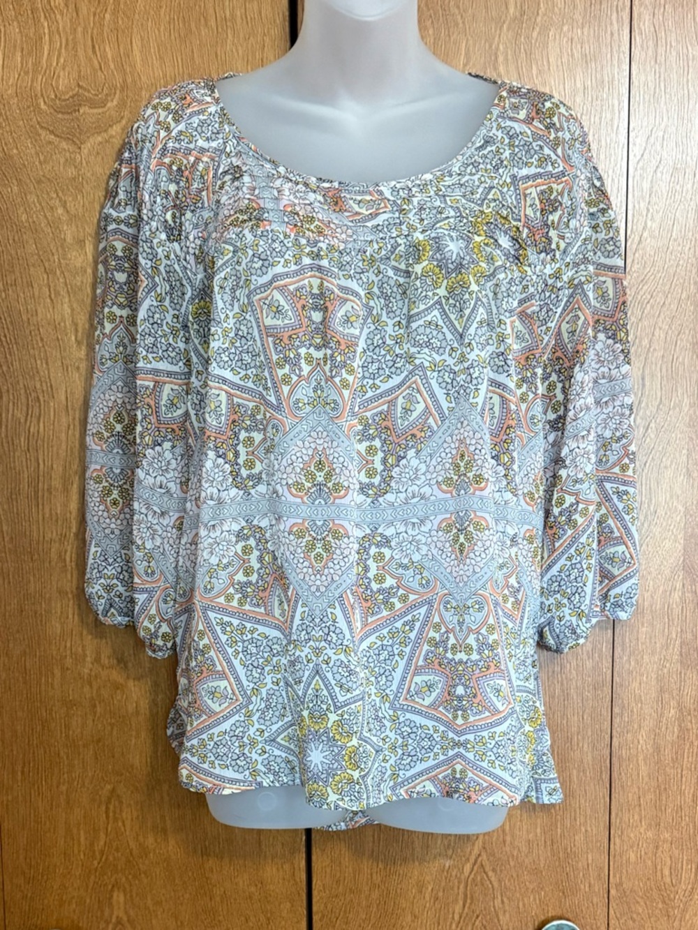 LC Lauren Conrad Pastel Paisley Blouse Size L NWOT
